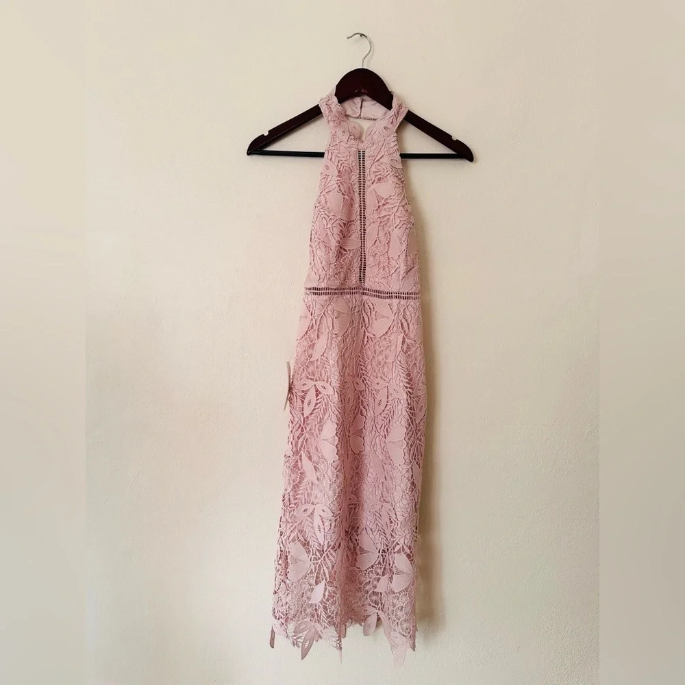 NEW Bardot Soft Pink Willow Floral Lace Dress - Picture 2 of 6